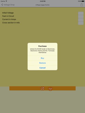 Electrical Formulator iPad screenshot 5 - Productivity app