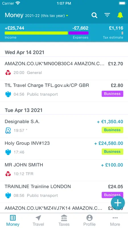 "untied" - personal tax app screenshot 3 of 6