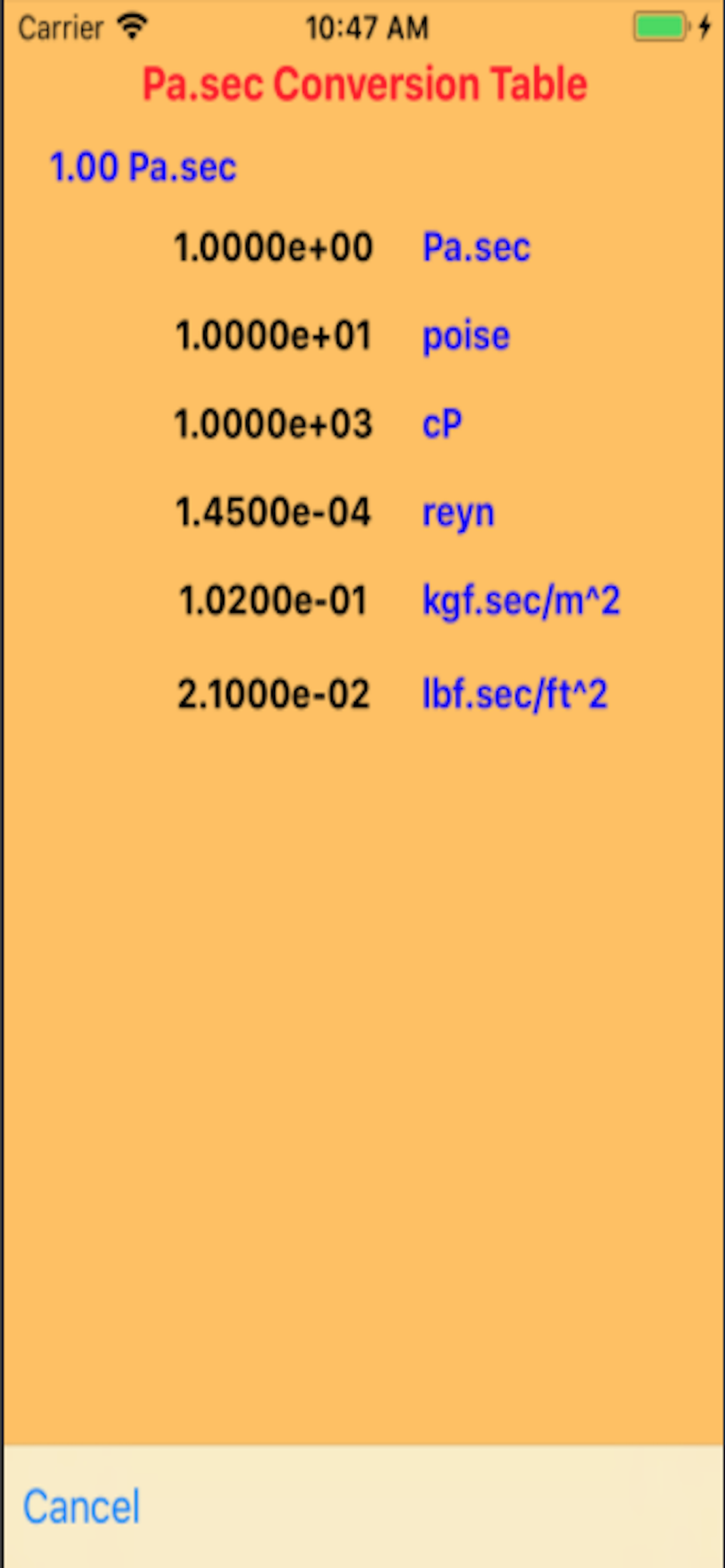 SI To USCS unit Conversion