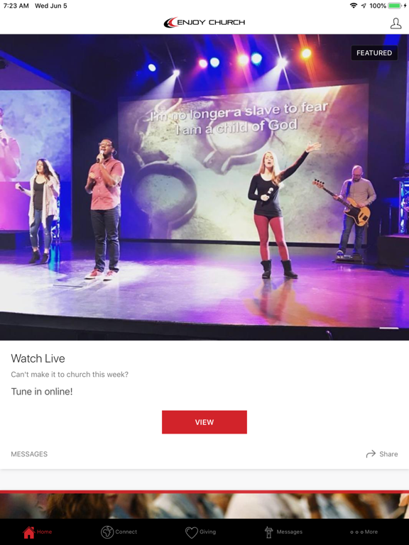 Enjoy Church iPad screenshot 1 - Lifestyle app