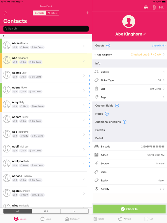 EventCartel Scanner iPad screenshot 2 - Business app