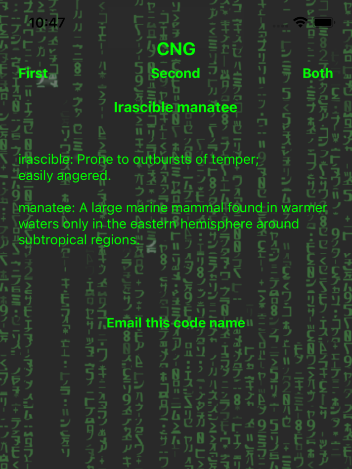 #3. CodeNameGenerator (iOS) 게시자: Paul T Cottey