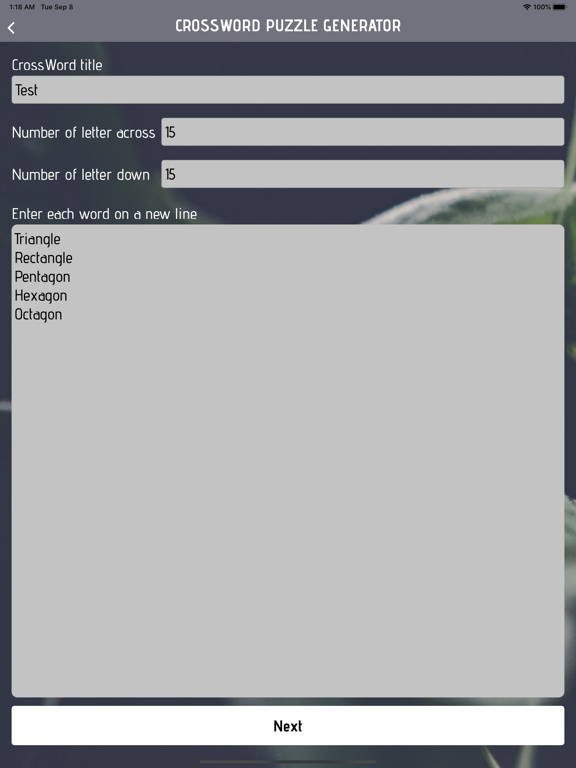 Screenshot #5 pour CrossWord Puzzle Generator