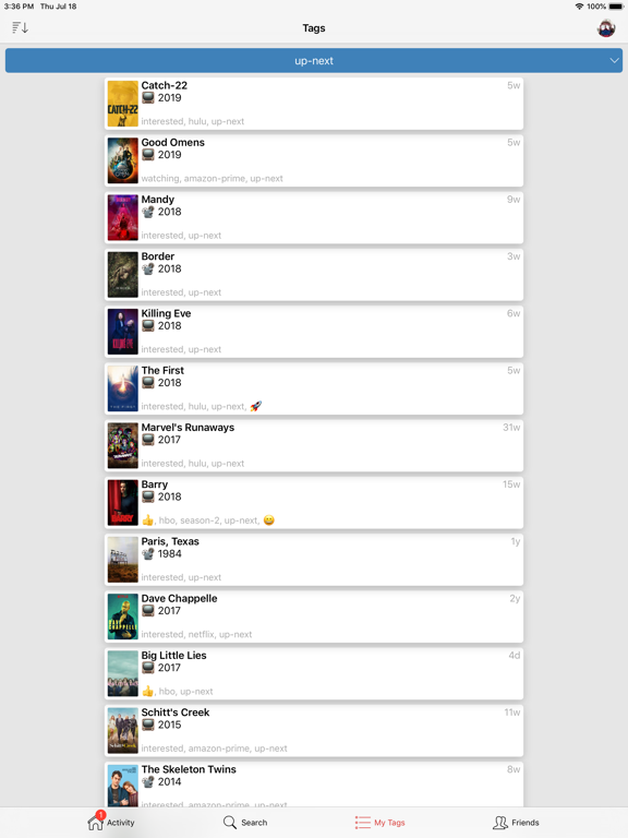 Up Next Shows and Movies iPad screenshot 4 - Entertainment app
