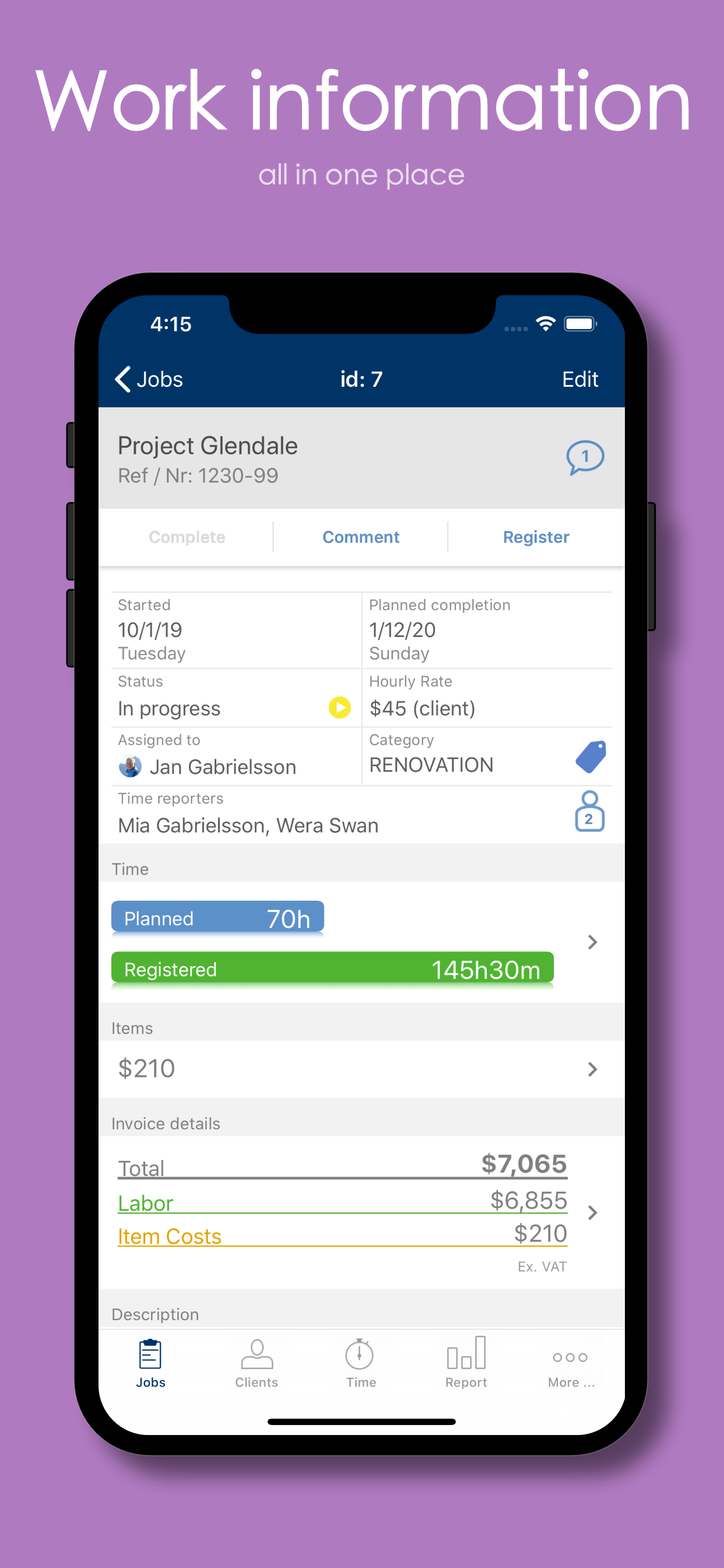 Jobbile Time and Work order screenshot 5