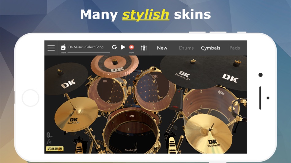 #2. DrumKnee 3D Drums - Drum set (iOS) di: Music4Fun LLC