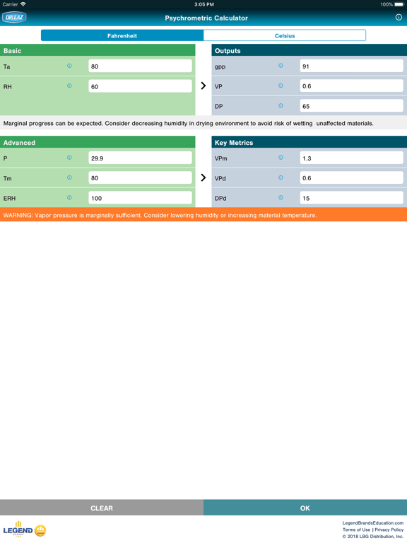 Screenshot #4 pour Dri-Eaz Psychrometric Calc