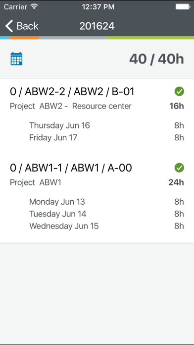 Unit4 Timesheets Screenshot