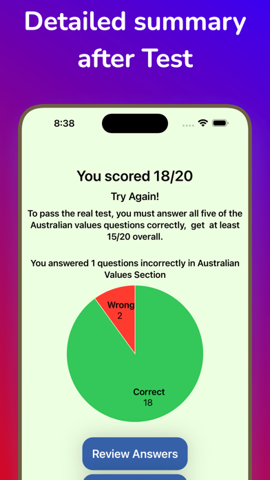 Australian Citizenship Test. Screenshot
