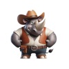 Cowboy Rhino Stickers icon
