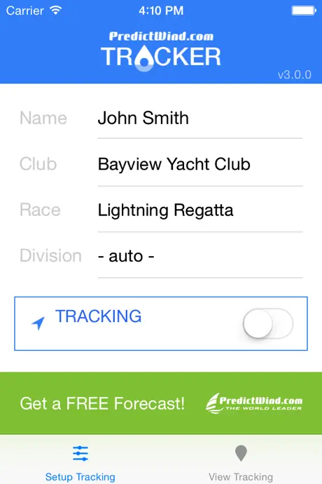 PredictWind Race Tracker