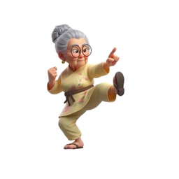 Kung Fu Granny Stickers
