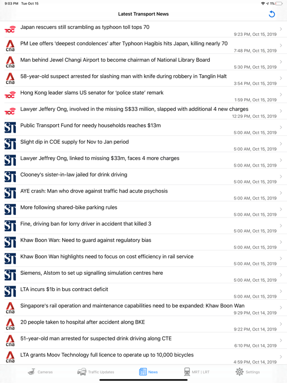 SG Traffic Cameras & Updates iPad screenshot 9 - Travel app