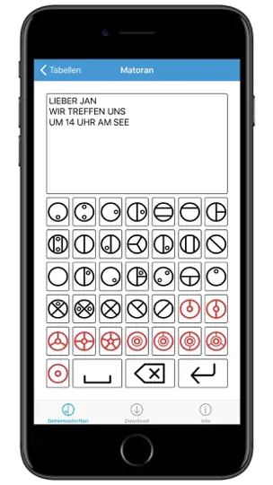 Screenshot von Geheimschriften auf dem iPhone 8