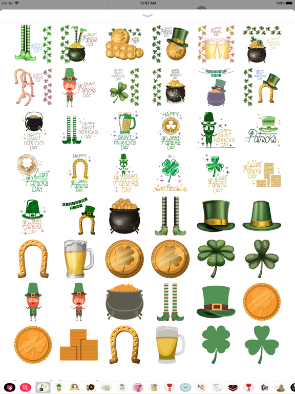Glittering St. Patrick's Day iPad screenshot 3 - Stickers app