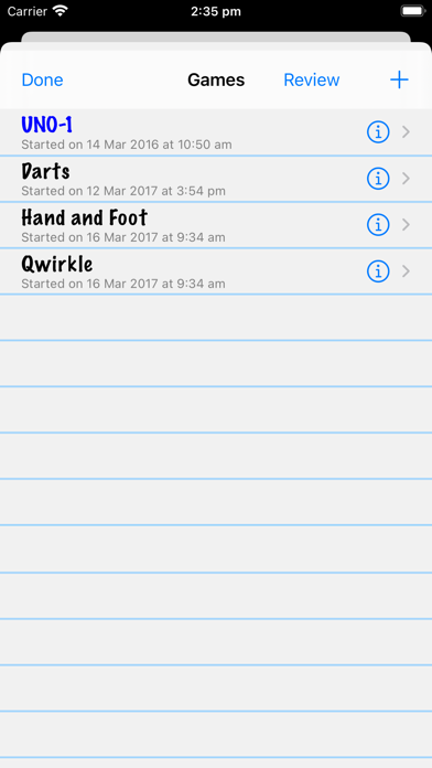 Score Recorder Screenshot