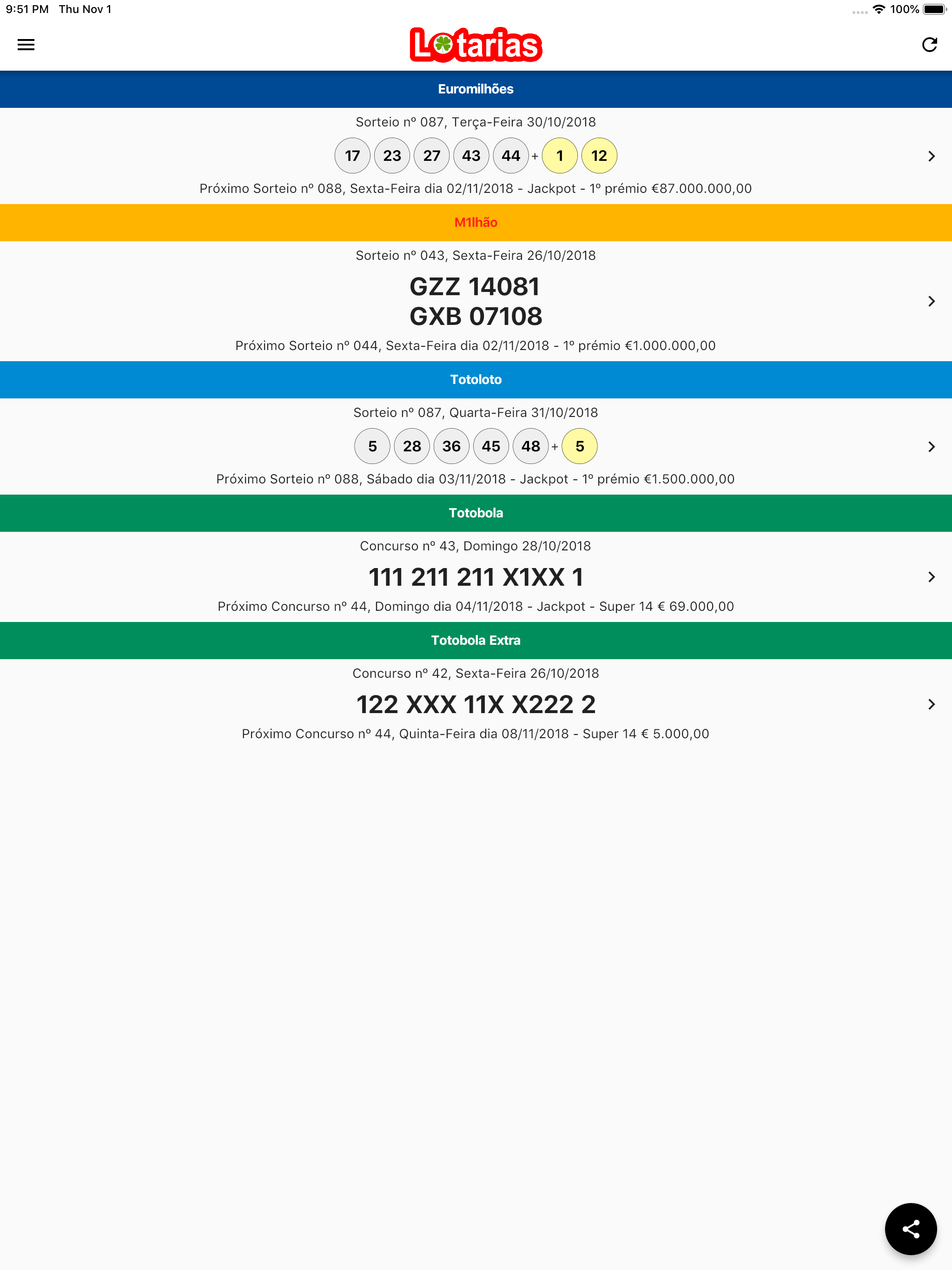 Lotarias – Portugal Lottery