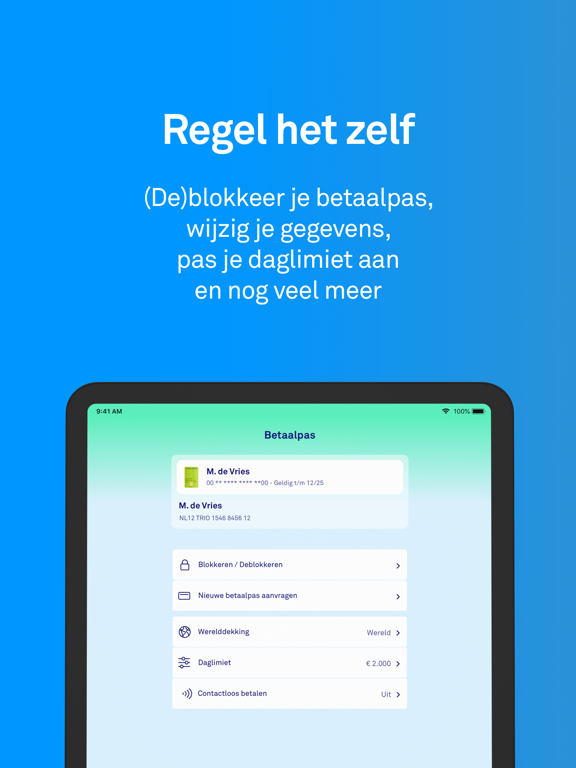Triodos Bankieren NL iPad app afbeelding 6