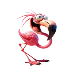 Goofy Flamingo Stickers