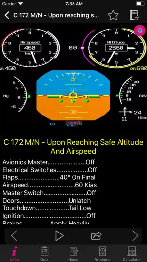 Cessna 172 M/N Checklist screenshot 2