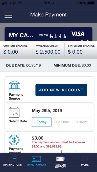 Atlantic FCU Visa Screenshot