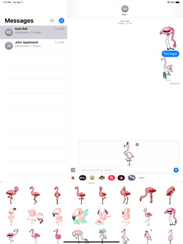 Pink Gentle Flamingo Stickersのおすすめ画像2