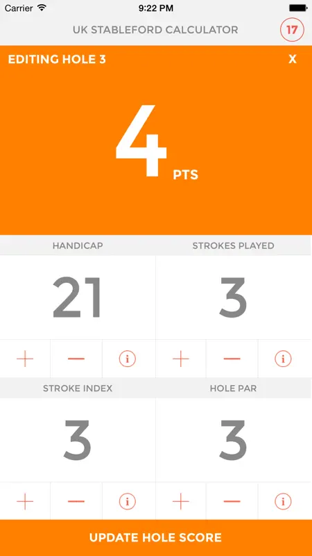 UK Stableford Calculator screenshot 3 of 4