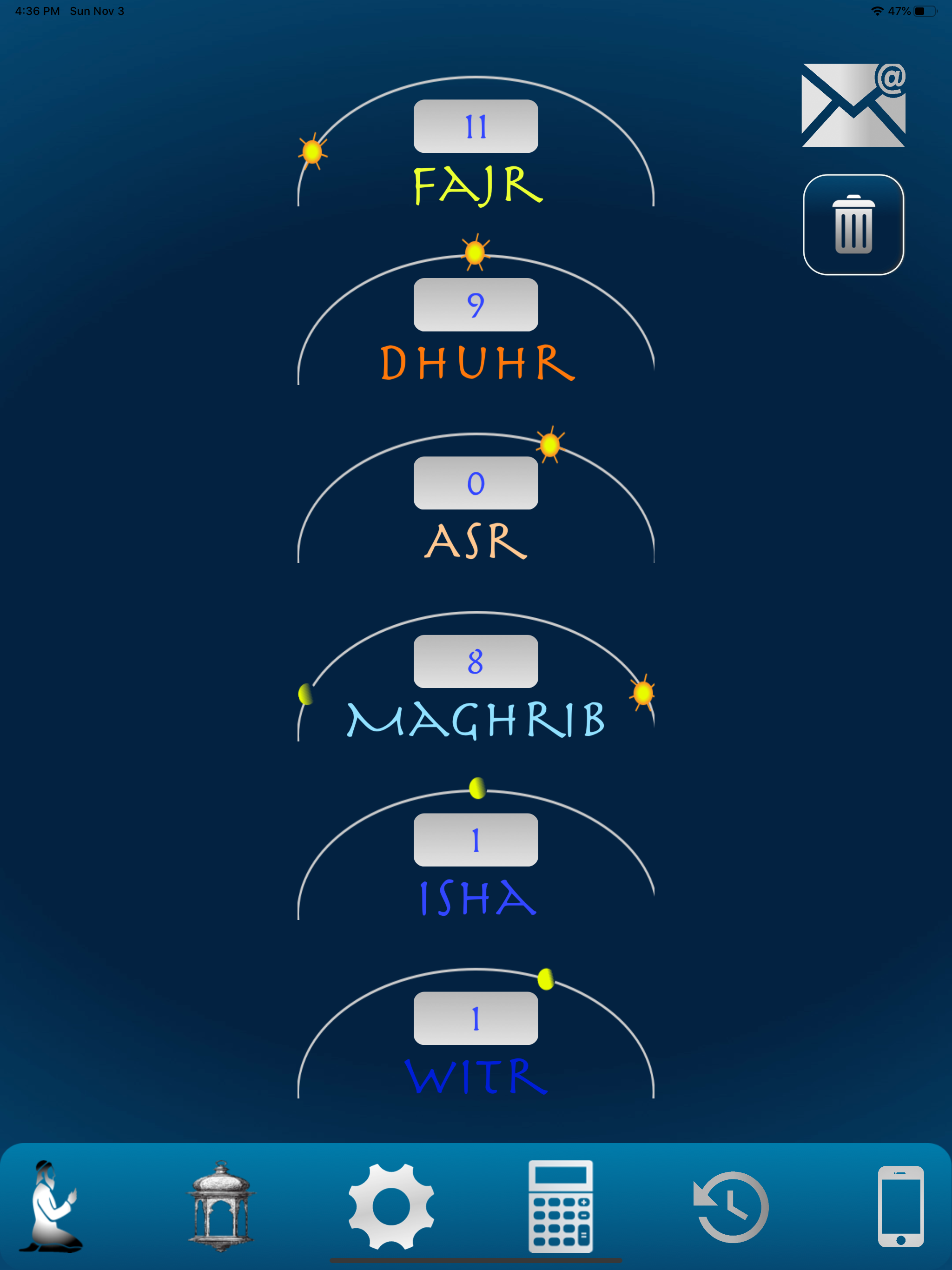 قضاء - Qadha Prayer Counter