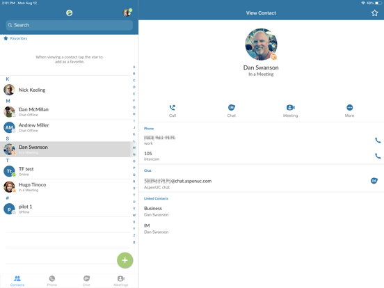 AspenUC iPad screenshot 1 - Productivity app