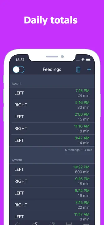 Baby Feeding Log : capture d’écran 2 sur 4