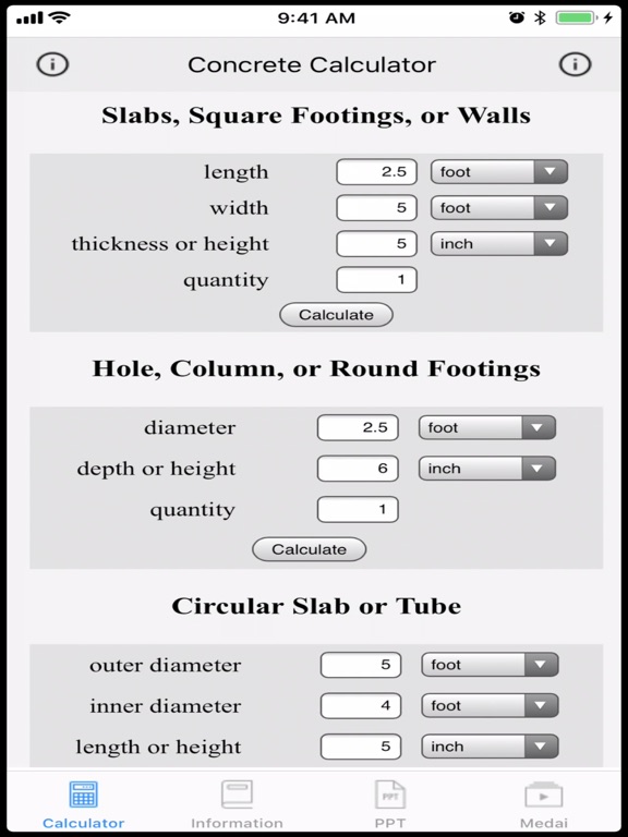 Concrete Calculator 3 iPad screenshot