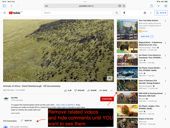 "No Distractions" for YouTube iPad screenshot 6 - Productivity app