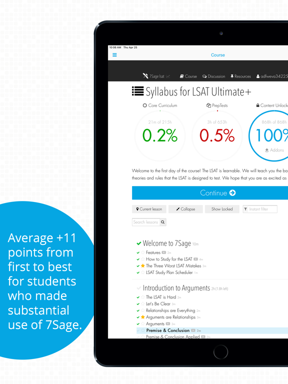 7Sage LSAT iPad screenshot 2 - Education app