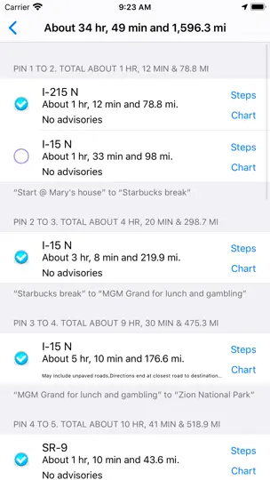 Capture d'écran de Road Trip Planner Viewer sur iPhone 7