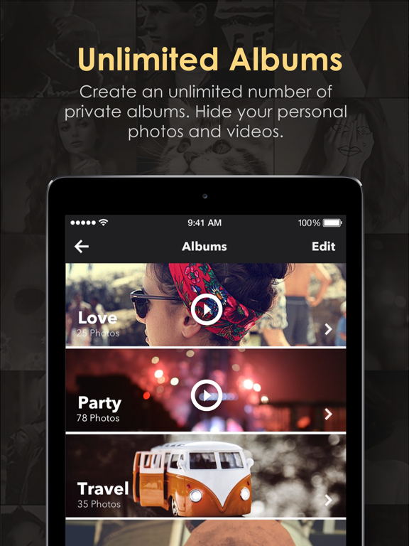 Secret Photo & Video Vault Kit iPad screenshot 4 - Photo & Video app
