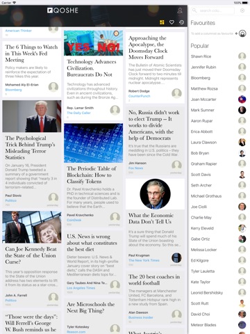 Opinions and Columnists iPad screenshot
