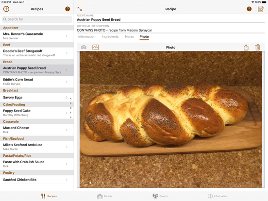 Cook's Memory iPad screenshot 4 - Food & Drink app