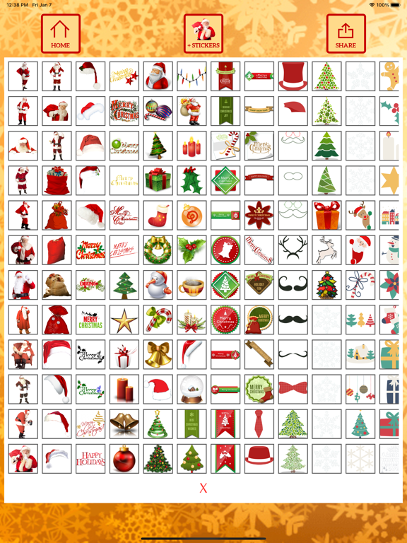Christmas stickers and cards iPad screenshot 2 - Photo & Video app