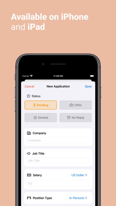 Job search organizer Applied Screenshot