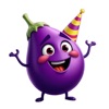 Excited Eggplant Stickers icon