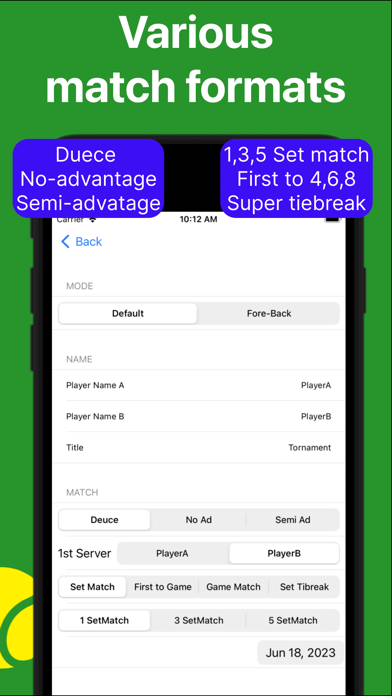 Tennis Scorekeeper-DataTennis Screenshot