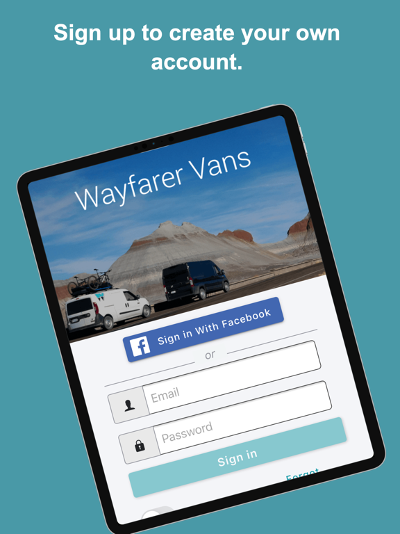 Wayfarer Vans iPad screenshot 1 - Travel app