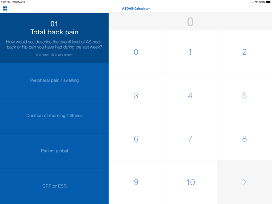 ASAS App iPad screenshot 2 - Medical app