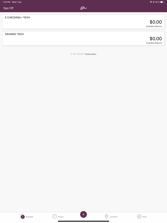 AbbyBank Personal iPad screenshot 2 - Finance app