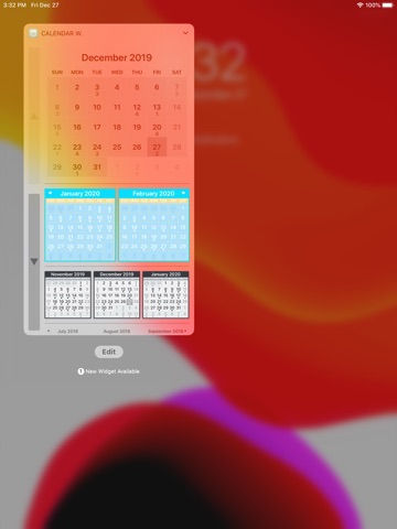 Calendar Widget iPad screenshot