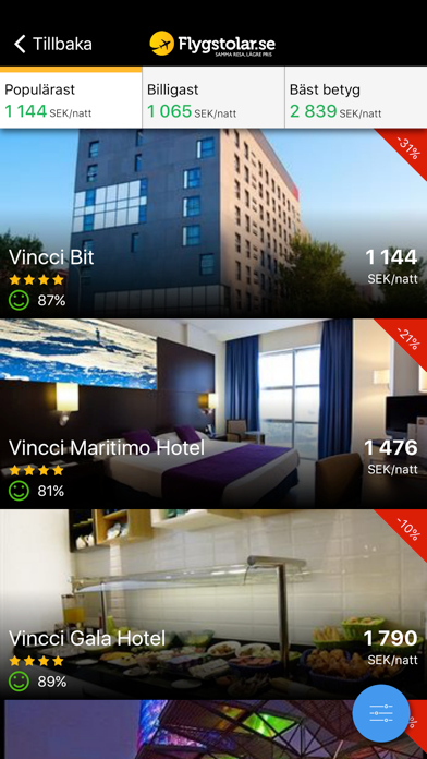 Flygstolar.se - Flyg & Hotell iPhone screenshot 4 - Travel app