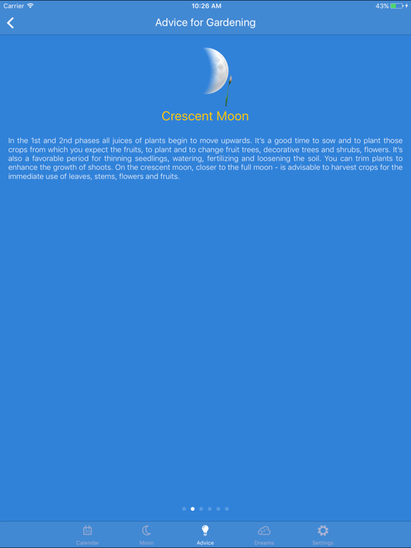 Moon Days Calendar iPad screenshot 5 - Lifestyle app