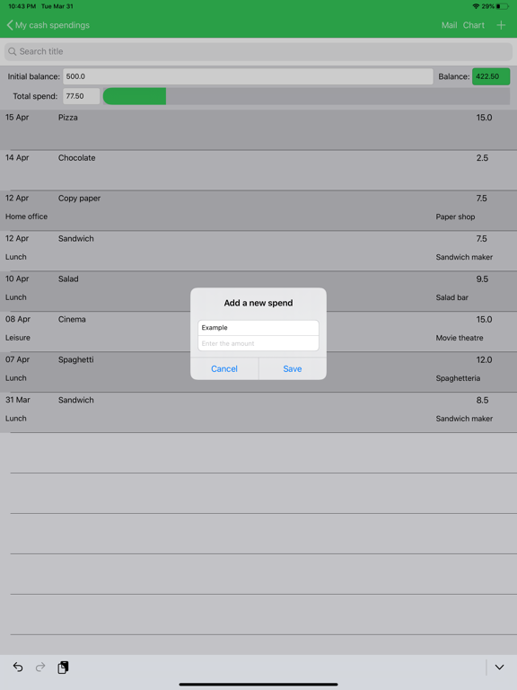 My Small Spendings iPad screenshot
