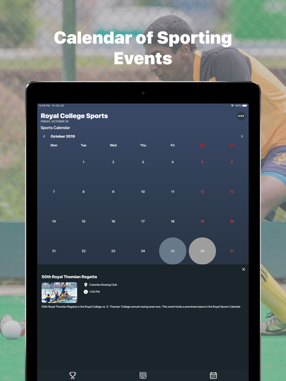 Royal College Sports iPad screenshot 5 - Sports app