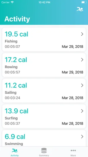 Water Sports: Track Calories screenshot 1